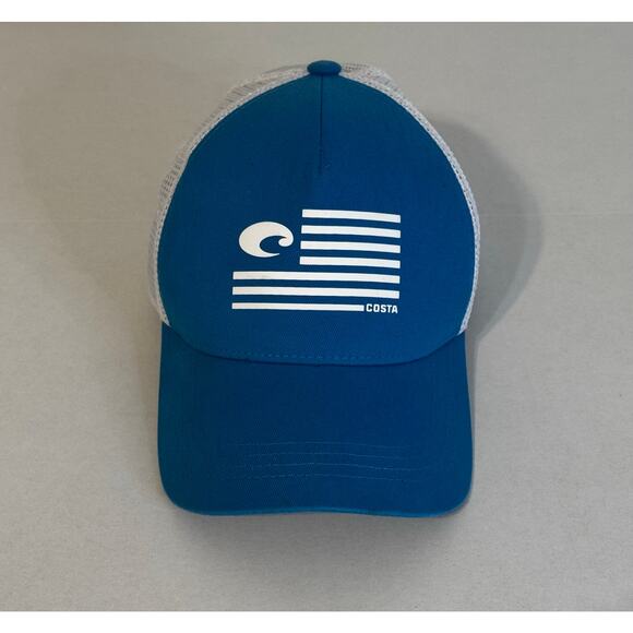 Costa Men's‎ Trucker Hat Mesh Back Light Blue Costa Flag - Picture 1 of 7